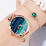 Gaiety Luxury 2 PCS Set Watch Women Rose Gold Water Drill Bracelet Watch Jewelry Ladies Female Hour Casual Quartz Wristwatches - Boom Boom London