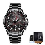 LIGE Top Brand Luxury Mens Fashion Watch Men Sport Waterproof Quartz Watches Men All Steel Army Military Watch Relogio Masculino - Boom Boom London