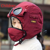 2020 New fashion warm cap winter men original design winter hats for women kids waterproof hood hat with glasses cool balaclava - Boom Boom London