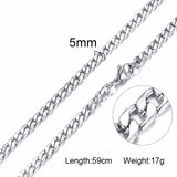 Solid Necklace Curb Chains Link Men Choker Stainless Steel Male Female Accessories Fashion - Boom Boom London