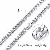 Solid Necklace Curb Chains Link Men Choker Stainless Steel Male Female Accessories Fashion - Boom Boom London