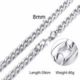 Solid Necklace Curb Chains Link Men Choker Stainless Steel Male Female Accessories Fashion - Boom Boom London