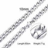 Solid Necklace Curb Chains Link Men Choker Stainless Steel Male Female Accessories Fashion - Boom Boom London