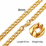 Solid Necklace Curb Chains Link Men Choker Stainless Steel Male Female Accessories Fashion - Boom Boom London