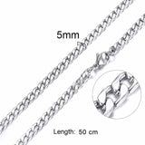 Solid Necklace Curb Chains Link Men Choker Stainless Steel Male Female Accessories Fashion - Boom Boom London