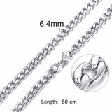 Solid Necklace Curb Chains Link Men Choker Stainless Steel Male Female Accessories Fashion - Boom Boom London