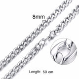 Solid Necklace Curb Chains Link Men Choker Stainless Steel Male Female Accessories Fashion - Boom Boom London