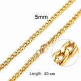 Solid Necklace Curb Chains Link Men Choker Stainless Steel Male Female Accessories Fashion - Boom Boom London