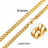 Solid Necklace Curb Chains Link Men Choker Stainless Steel Male Female Accessories Fashion - Boom Boom London