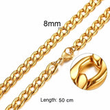 Solid Necklace Curb Chains Link Men Choker Stainless Steel Male Female Accessories Fashion - Boom Boom London