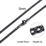 Solid Necklace Curb Chains Link Men Choker Stainless Steel Male Female Accessories Fashion - Boom Boom London