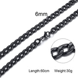 Solid Necklace Curb Chains Link Men Choker Stainless Steel Male Female Accessories Fashion - Boom Boom London