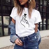 Women's t-shirt Harajuku love t shirt women feminina ladies Than heart ulzzang graphic t shirts women 2019 summer femme clothes - Boom Boom London