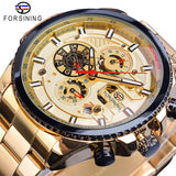 Forsining Three Dial Calendar Stainless Steel Men Mechanical Automatic Wrist Watches Top Brand Luxury Military Sport Male Clock - Boom Boom London