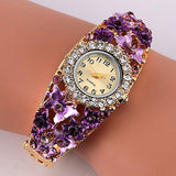 Sandwood Women Flower Butterfly Dress Watch Round Dial Rhinestone Bracelet Wristwatch fashion casual new - Boom Boom London