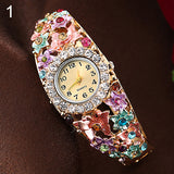 Sandwood Women Flower Butterfly Dress Watch Round Dial Rhinestone Bracelet Wristwatch fashion casual new - Boom Boom London