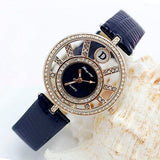 Shsby new top quality leather strap quartz watch rhinestone Rolling beads gold female watches Flower butterfly women dress watch - Boom Boom London