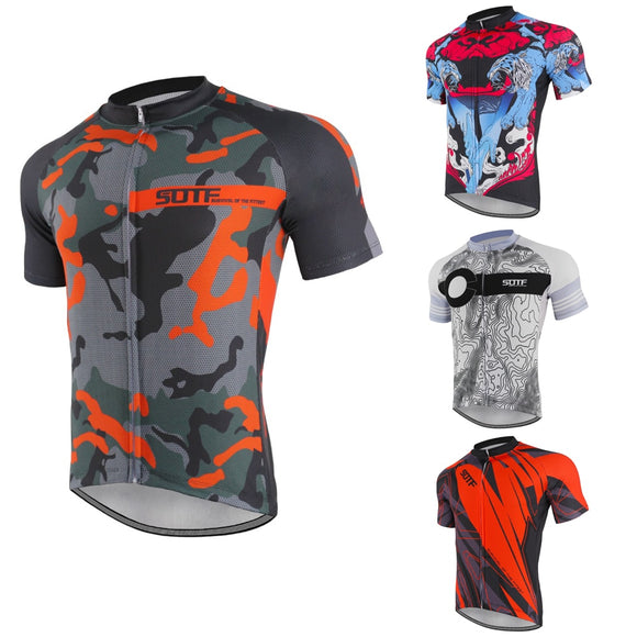 SOTF Geometric Breathable Anti-Wrinkle Cycling Jersey Short Sleeve Road Bike shirt Mountain Bike Cycling Clothing Men Women - Boom Boom London