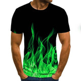 2020 new flame men's T-shirt summer fashion short-sleeved 3D round neck tops smoke element shirt trendy men's T-shirt - Boom Boom London