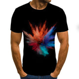 2020 new flame men's T-shirt summer fashion short-sleeved 3D round neck tops smoke element shirt trendy men's T-shirt - Boom Boom London