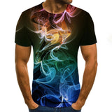 2020 new flame men's T-shirt summer fashion short-sleeved 3D round neck tops smoke element shirt trendy men's T-shirt - Boom Boom London