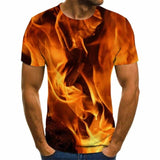 2020 new flame men's T-shirt summer fashion short-sleeved 3D round neck tops smoke element shirt trendy men's T-shirt - Boom Boom London