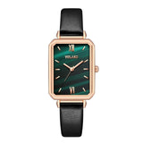 Gradient Water Ripple Retro Watches Women Fashion Exquisite Green Quartz Vintage Leather Wrist Watch Simple Small Female Clock - Boom Boom London