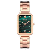 Gradient Water Ripple Retro Watches Women Fashion Exquisite Green Quartz Vintage Leather Wrist Watch Simple Small Female Clock - Boom Boom London