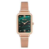 Gradient Water Ripple Retro Watches Women Fashion Exquisite Green Quartz Vintage Leather Wrist Watch Simple Small Female Clock - Boom Boom London