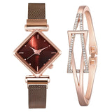 Women Square Watch Luxury Ladies Quartz Magnet Buckle Gradient Color Watches Relogio Feminino For Gift Clock - Boom Boom London