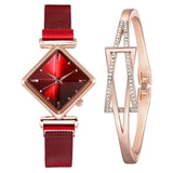 Women Square Watch Luxury Ladies Quartz Magnet Buckle Gradient Color Watches Relogio Feminino For Gift Clock - Boom Boom London