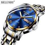 BELUSHI Top Brand Luxury Mens Watches Luminous Waterproof Stainless Steel Watch Quartz Men Date Calendar Business Wristwatch - Boom Boom London