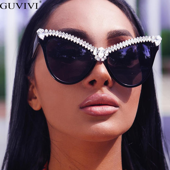 Oversized Diamond Sunglasses Women Rhinestone Cat Eye Sunglasses Men 2020 Luxury Brand Eyewear Retro Glasses Vintage UV400 - Boom Boom London