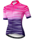 2019 Keyiyuan Summer New Road Racing Bike Riding Equipment Quick Dry Breathable Ladies Blue Purple Gradient Short Sleeve Top - Boom Boom London