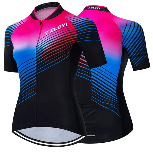 2020 Cycling Jersey Women's Bike Jersey Mountain Road MTB Bicycle Clothes Sportswear Maillot Shirts Racing Top Ladies Black Red - Boom Boom London