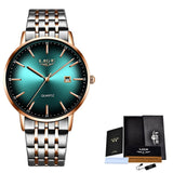 LIGE Luxury Ladies Watch Women Waterproof Rose Gold Steel Strap Women Wrist Watches Top Brand Bracelet Clocks Relogio Feminino - Boom Boom London