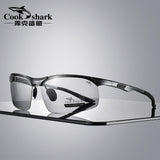 Cook Shark 2020 new aluminum magnesium sunglasses men's sunglasses HD polarized driving driver glasses tide - Boom Boom London