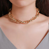 DAXI Chains Choker Necklace Women Gold Necklace Chain Necklaces For Women Pendant Layered Necklace Chokers Jewelry - Boom Boom London