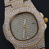 Necklace+Watch+Bracelet Hip Hop Miami Curb Cuban Chain Gold Silver Color Iced Out Rhinestones CZ Bling Rapper Jewelry For Men - Boom Boom London