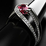 Female Luxury Curved Water Drop Zircon Ring Classic Wild Women's Jewelry Exquisite Rhinestone Wedding Engagement Fashion Ring - Boom Boom London