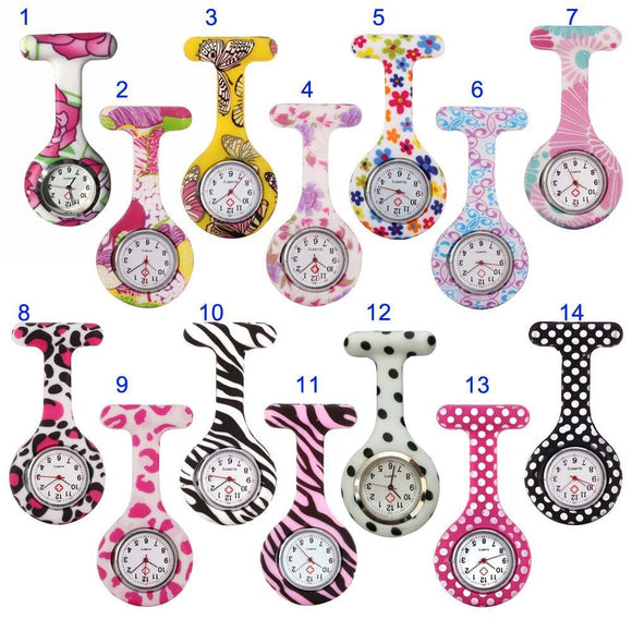 Newly Nurse Watches Printed Style Clip-on Fob Brooch Pendant Pocket Hanging Doctor Nurses Medical Quartz Watch FIF66 - Boom Boom London