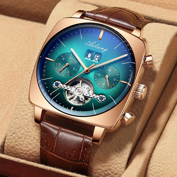 swiss watch mechanical automatic chronograph Square Large Dial Watch Hollow Waterproof 2020 New mens fashion watches luxury - Boom Boom London