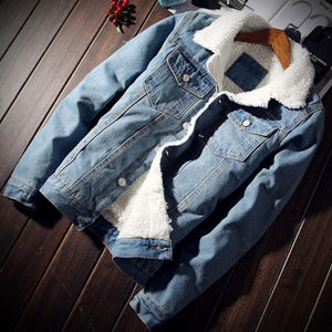 Men Denim Jacket Trendy Winter Warm Fleece Coats Mens Outwear Fashion Jean Jackets Male Cowboy Casual Clothes Plus Size 5XL 6XL - Boom Boom London