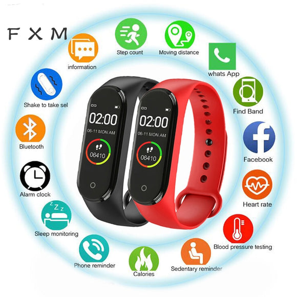 Hot New M4 Smart Sports Blood Pressure Heart Rate Monitor With Watch Men And Women Monitor Multi-Function Waterproof Bracelet - Boom Boom London