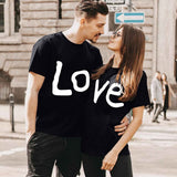 Couple T-shirt Summer Couple LOVE Printed Clothes Couple Tshirt Christmas Casual Cotton Short Sleeve Tees Brand Loose Couple Top - Boom Boom London