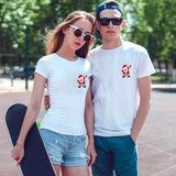 Couple T-shirt Summer Couple LOVE Printed Clothes Couple Tshirt Christmas Casual Cotton Short Sleeve Tees Brand Loose Couple Top - Boom Boom London