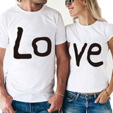 Couple T-shirt Summer Couple LOVE Printed Clothes Couple Tshirt Christmas Casual Cotton Short Sleeve Tees Brand Loose Couple Top - Boom Boom London