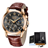 LIGE 2020 NEW Top Brand Luxury Mens Watches Male Clocks Date Sport Military Clock Leather Strap Quartz Business Men Watch Gift - Boom Boom London