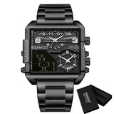 BOAMIGO 2021 New Top Brand Luxury Fashion Men Watches Gold Stainless Steel Sport Square Digital Analog Big Quartz Watch for Men - Boom Boom London