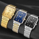 Men's Luxury Stainless Steel Gold Watch Top Brand Relogio Masculino Geneva Rectangle Quartz Watch Man Business Watches Mens 2020 - Boom Boom London